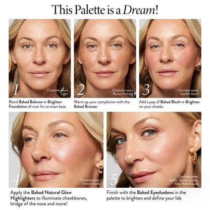 Tuscan Dreams Baked Starter Kit (3PC) | Full Face Palette + Foundation + 🖌️Kabuki Brush