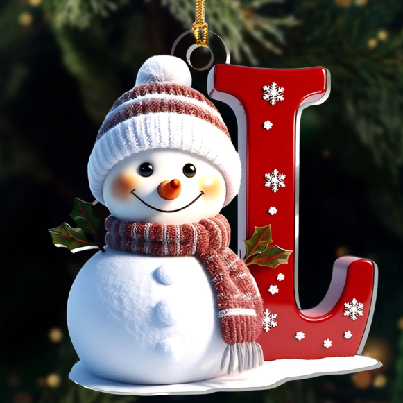Snowman Merry Christmas - Personalized 1-Layer Acrylic Ornament