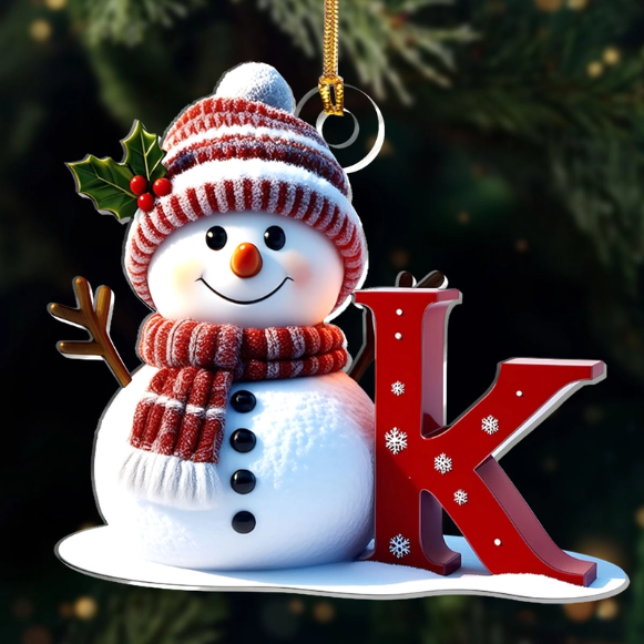 Snowman Merry Christmas - Personalized 1-Layer Acrylic Ornament