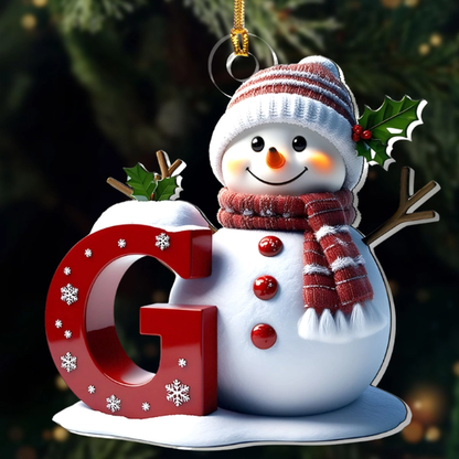 Snowman Merry Christmas - Personalized 1-Layer Acrylic Ornament